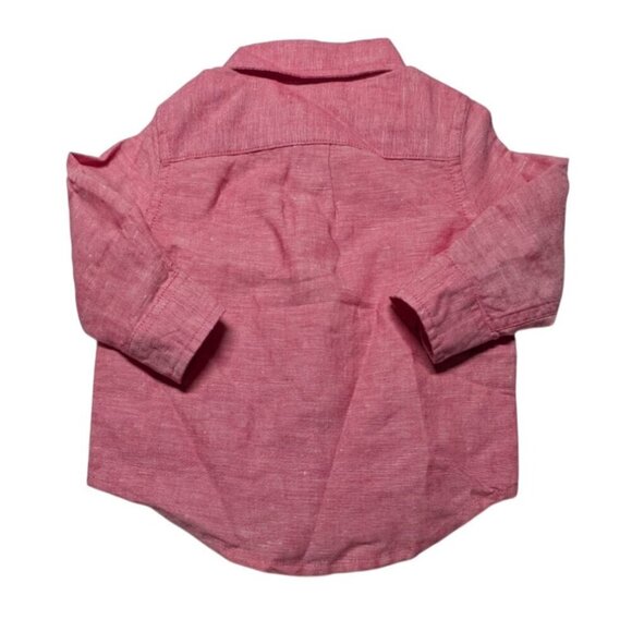 Janie and Jack Linen Blend Button Up Preppy Family Photo Size Baby 3-6 months - Picture 2 of 9